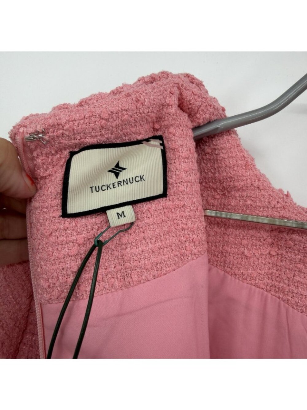 Tuckernuck Blush Peony Tweed Jackie Dress sz M Shift Mini Business Career NWT** - Picture 12 of 15